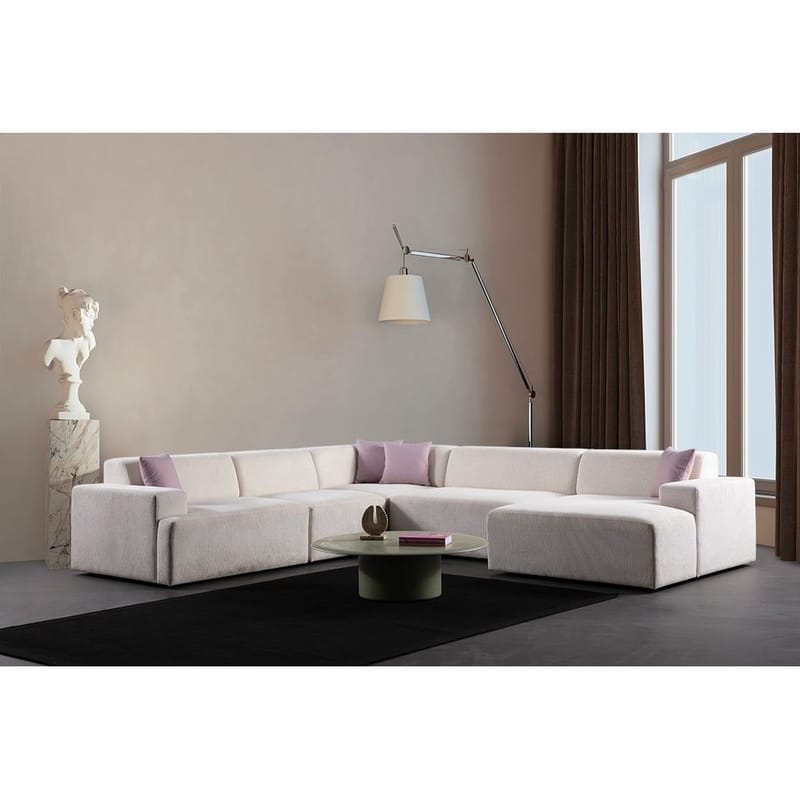 Branorin 6-personers Hjørnesofa - Cremehvid - Møbler - Sofaer - Hjørnesofa