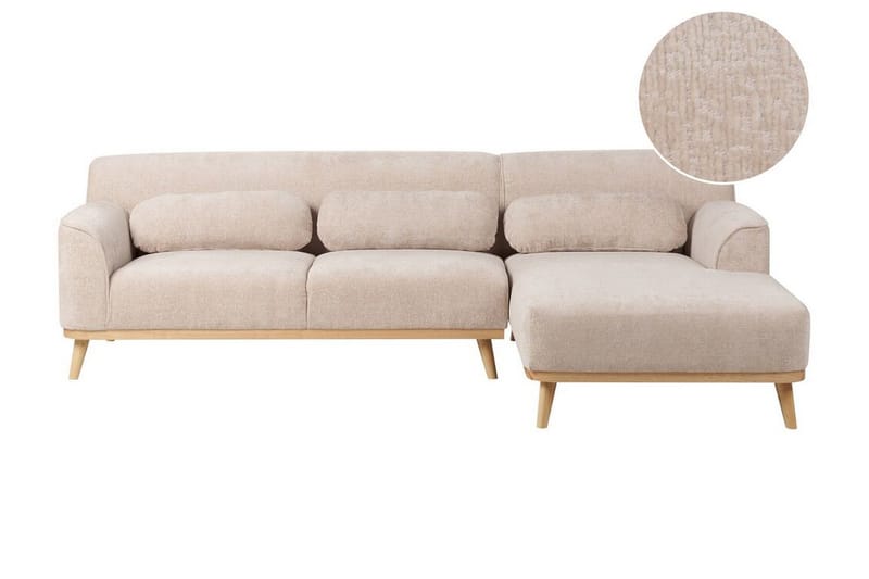 Bree Hjørnesofa 3-personers - Beige/Lyst træ - Møbler - Sofaer - Sovesofaer