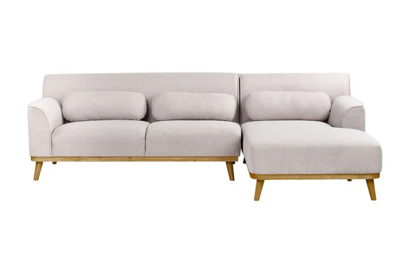 Bree Hjørnesofa 3-personers - Grå/Lyst træ - Møbler - Sofaer - Sovesofaer