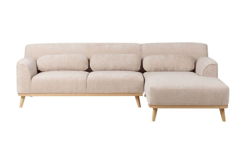 Bree Hjørnesofa 3-personers, Beige/Lyst træ