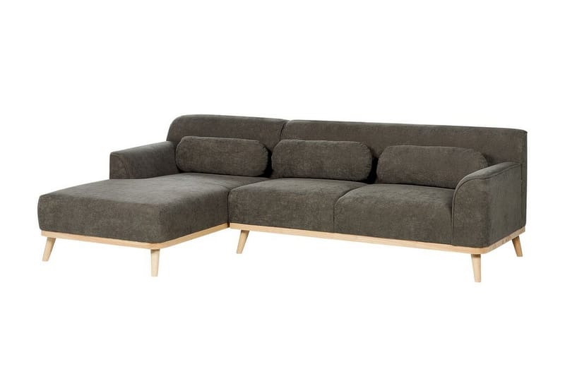 Bree Hjørnesofa 3-personers - Grøn/Lyst træ - Møbler - Sofaer - Sovesofaer