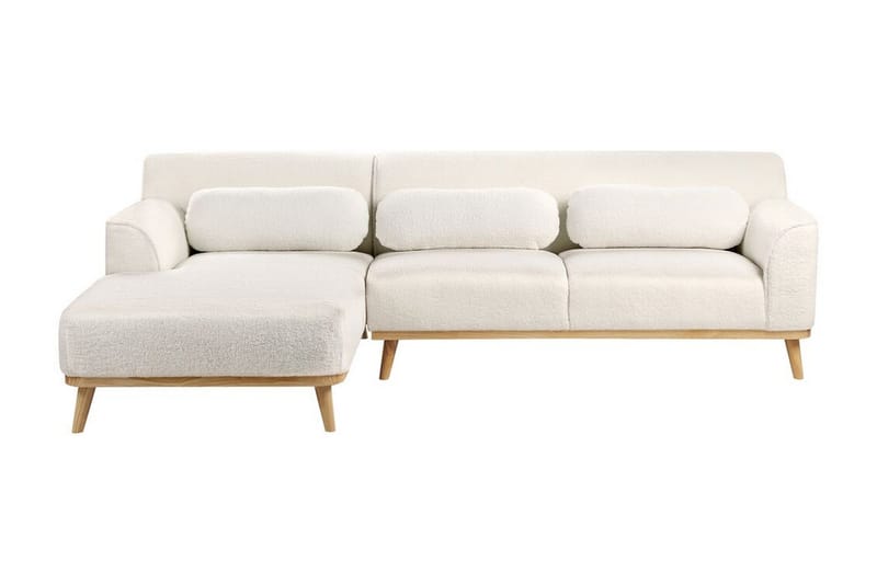 Bree Hjørnesofa 3-personers, Hvid/Lyst træ