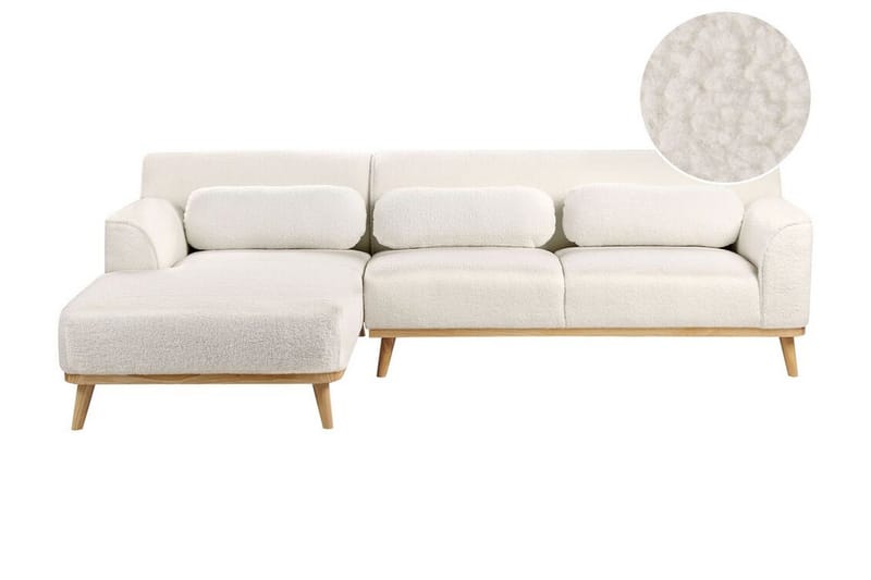 Bree Hjørnesofa 3-personers - Hvid/Lyst træ - Møbler - Sofaer - Sovesofaer