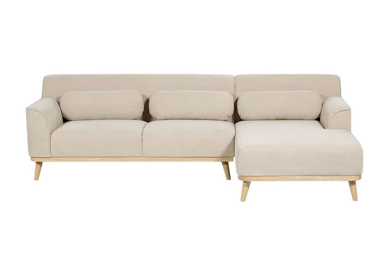 Bree Hjørnesofa 3-personers, Beige/Lyst træ