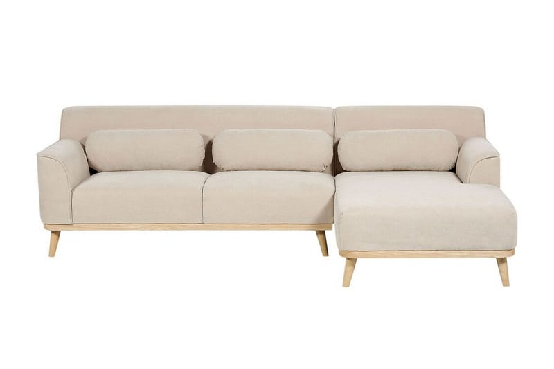 Bree Hjørnesofa 3-personers, Beige/Lyst træ