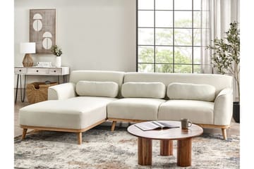 Bree Hjørnesofa 3-personers - Hvid/Lyst træ - Møbler - Sofaer - Sovesofaer