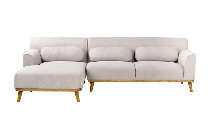 Bree Hjørnesofa 3-personers - Grå/Lyst træ - Møbler - Sofaer - Sovesofaer