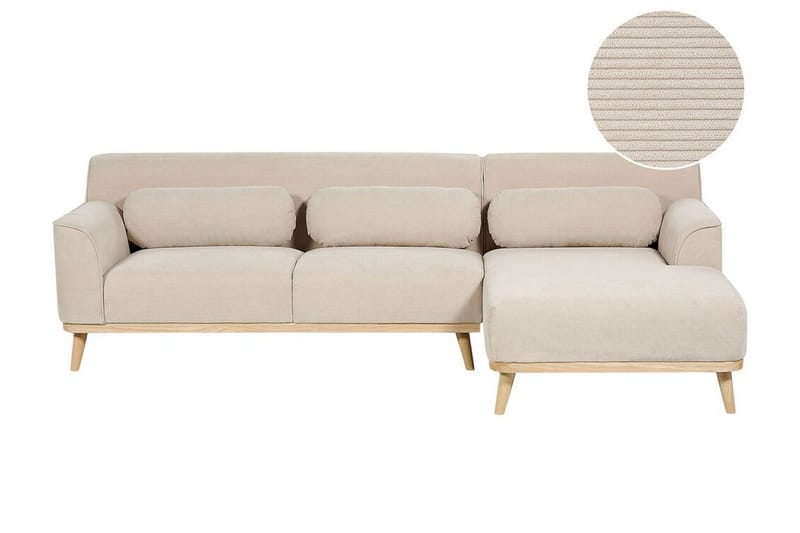 Bree Hjørnesofa 3-personers - Beige/Lyst træ - Møbler - Sofaer - Sovesofaer