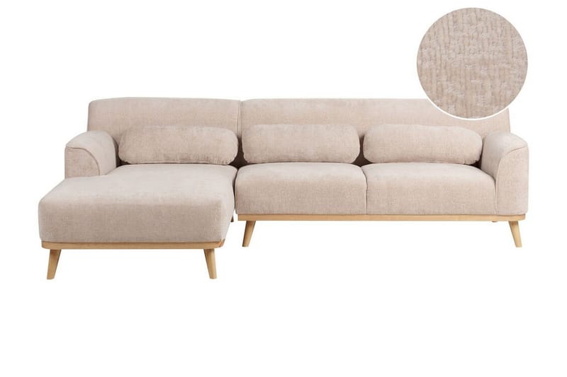Bree Hjørnesofa 3-personers - Beige/Lyst træ - Møbler - Sofaer - Sovesofaer