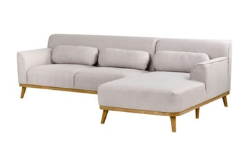 Bree Hjørnesofa 3-personers - Grå/Lyst træ - Møbler - Sofaer - Sovesofaer