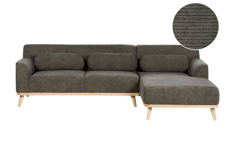 Bree Hjørnesofa 3-personers - Grøn/Lyst træ - Møbler - Sofaer - Sovesofaer
