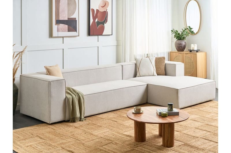 Britt Hjørnesofa 3-personers - Beige - Møbler - Sofaer - Hjørnesofa - Hjørnesofa med chaiselong