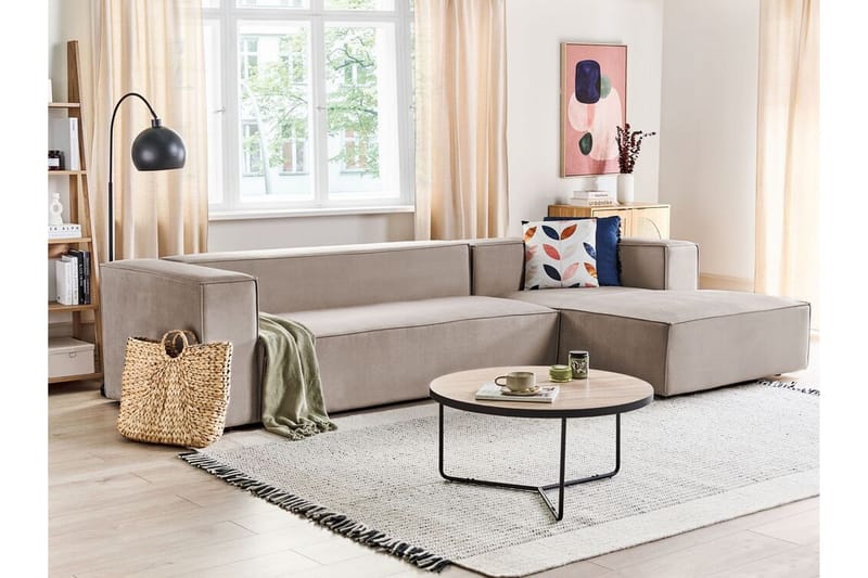 Britt Hjørnesofa 3-personers - Beige - Møbler - Sofaer - Hjørnesofa - Hjørnesofa med chaiselong