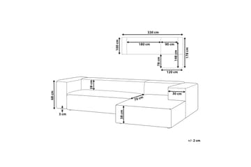 Britt Hjørnesofa 3-personers - Beige - Møbler - Sofaer - Sofa med chaiselong