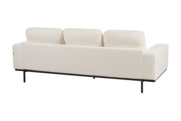 Bruna 3-personers Sofa i Bouclé med Metalben - Hvid|Sort - Møbler - Sofaer - 3 personers sofa