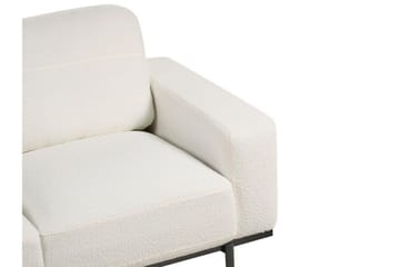 Bruna 3-personers Sofa i Bouclé med Metalben - Hvid|Sort - Møbler - Sofaer - 3 personers sofa