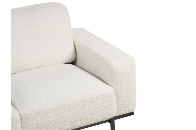 Bruna 3-personers Sofa i Bouclé med Metalben - Hvid|Sort - Møbler - Sofaer - 3 personers sofa
