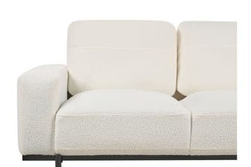 Bruna 3-personers Sofa i Bouclé med Metalben - Hvid|Sort - Møbler - Sofaer - 3 personers sofa