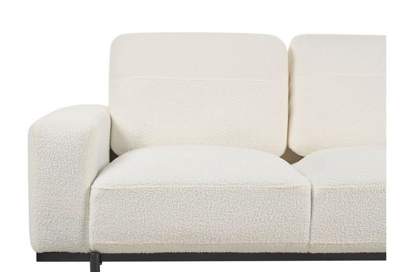 Bruna 3-personers Sofa i Bouclé med Metalben - Hvid|Sort - Møbler - Sofaer - 3 personers sofa