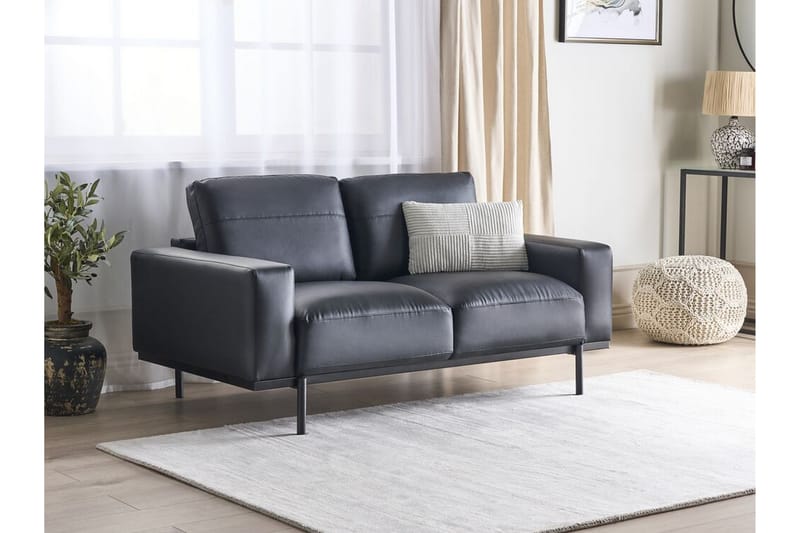 Bruna Sofa 2-personers - Sort - Møbler - Sofaer - Lædersofaer