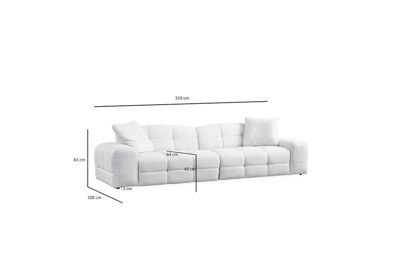 Buddy Sofa 3-personers - Hvid - Møbler - Sofaer - 3 personers sofa