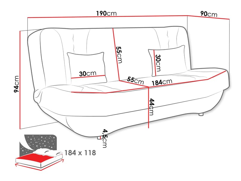 Burralla 3-personers sovesofa - brun - Møbler - Sofaer - Sovesofaer