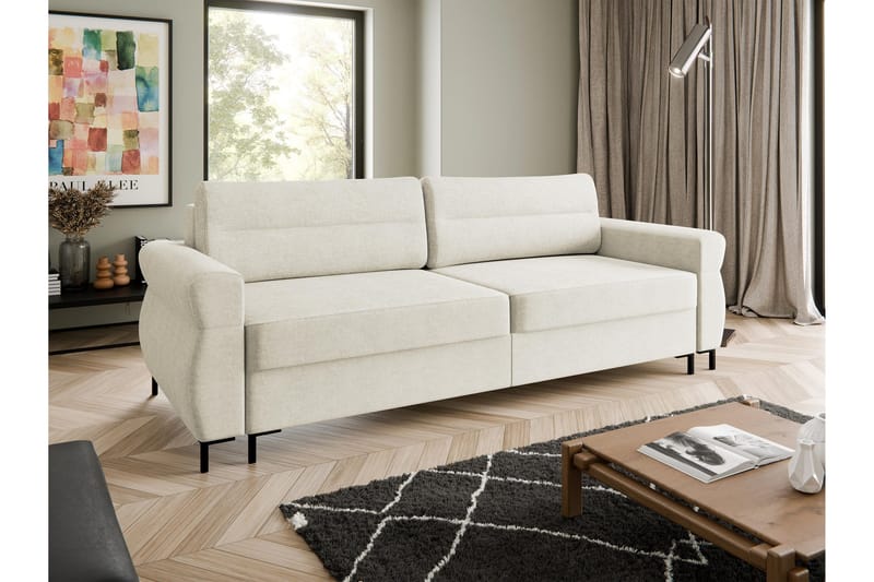 Busness Sovesofa 3-personers i Plys - Beige - Møbler - Sofaer - Sovesofaer