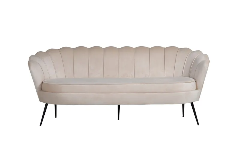 Calais 3-personers Sofa Fløjl - Beige - Møbler - Sofaer - Velour sofaer