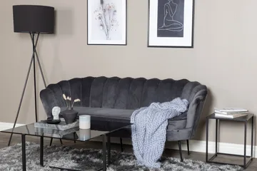 Calais 3-personers Sofa Fløjl - Mørkegrå - Møbler - Sofaer - Velour sofaer