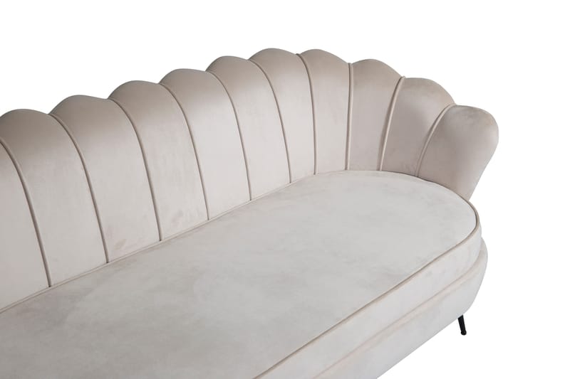 Calais 3-personers Sofa Fløjl - Beige - Møbler - Sofaer - Velour sofaer