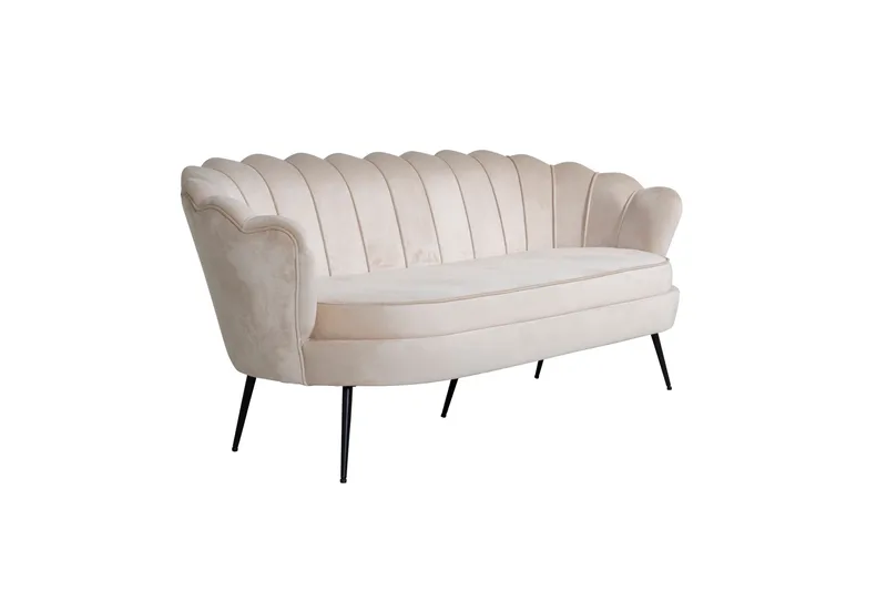 Calais 3-personers Sofa Fløjl - Beige - Møbler - Sofaer - Velour sofaer