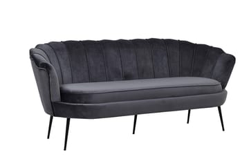 Calais 3-personers Sofa Fløjl - Mørkegrå - Møbler - Sofaer - Velour sofaer