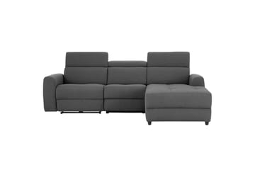Capena 3-personers Højrevendt L-formet Hjørnesofa 275 cm med Recliner i Stof - Grå - Møbler - Sofaer - Recliner sofaer