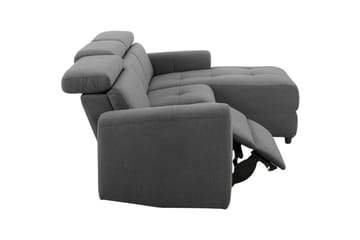 Capena 3-personers Højrevendt L-formet Hjørnesofa 275 cm med Recliner i Stof - Grå - Møbler - Sofaer - Recliner sofaer