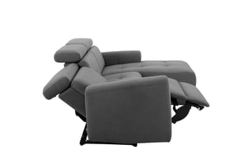 Capena 3-personers Højrevendt L-formet Hjørnesofa 275 cm med Recliner i Stof - Grå - Møbler - Sofaer - Recliner sofaer