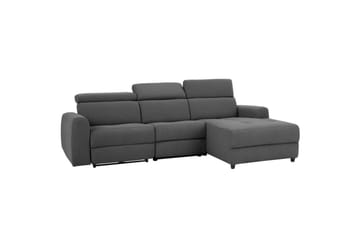 Capena 3-personers Højrevendt L-formet Hjørnesofa 275 cm med Recliner i Stof - Grå - Møbler - Sofaer - Recliner sofaer