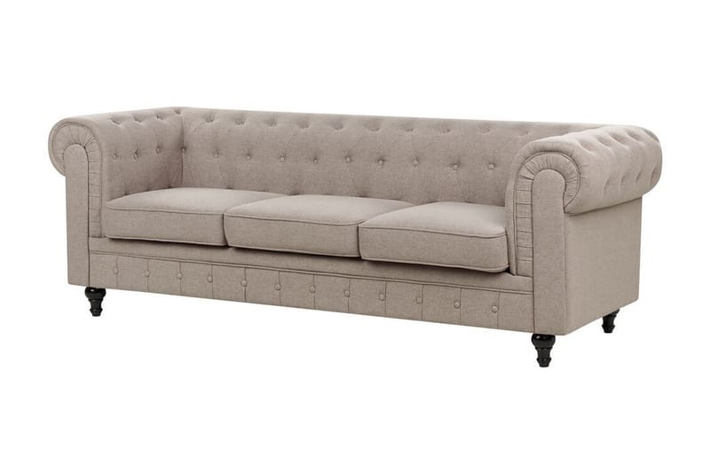 Casonya Sofa 3-personers - Beige/Mørkt træ - Møbler - Sofaer - 3 personers sofa