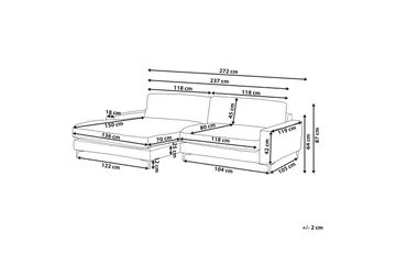 Cathy Hjørnesofa 3-personers - Hvid/Sort - Møbler - Sofaer - Hjørnesofa