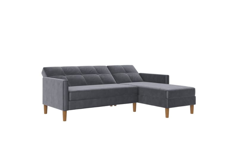 Chaiselong Lilly Antracit, Velour - Antracit, Velour - Møbler - Sofaer - Sofa med chaiselong