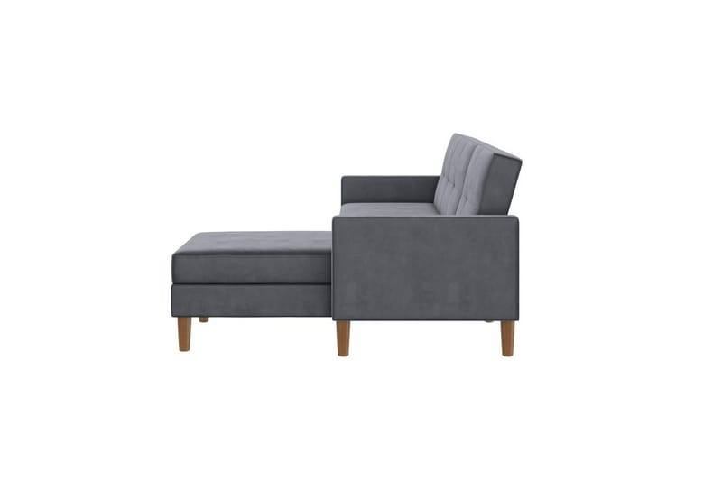 Chaiselong Lilly Antracit, Velour - Antracit, Velour - Møbler - Sofaer - Sofa med chaiselong