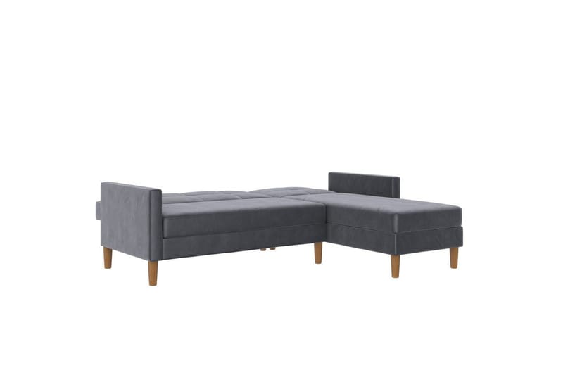 Chaiselong Lilly Antracit, Velour - Antracit, Velour - Møbler - Sofaer - Sofa med chaiselong