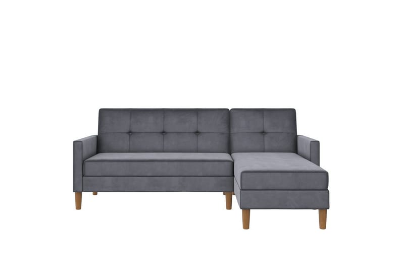 Chaiselong Lilly Antracit, Velour - Antracit, Velour - Møbler - Sofaer - Sofa med chaiselong