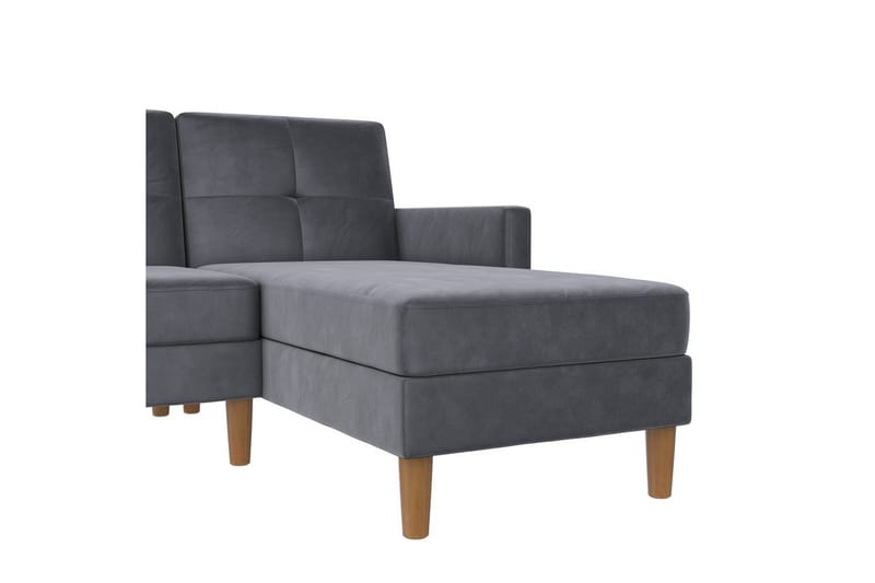 Chaiselong Lilly Antracit, Velour - Antracit, Velour - Møbler - Sofaer - Sofa med chaiselong