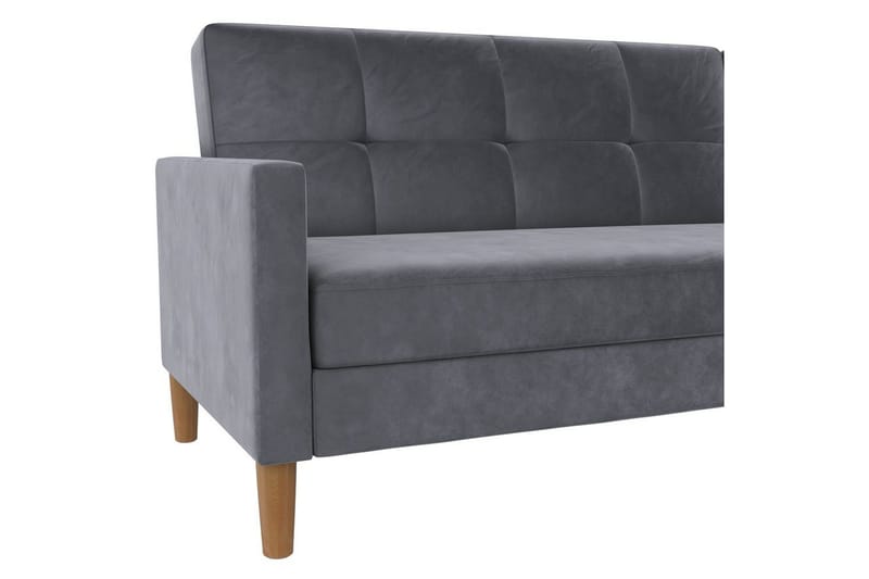 Chaiselong Lilly Antracit, Velour - Antracit, Velour - Møbler - Sofaer - Sofa med chaiselong