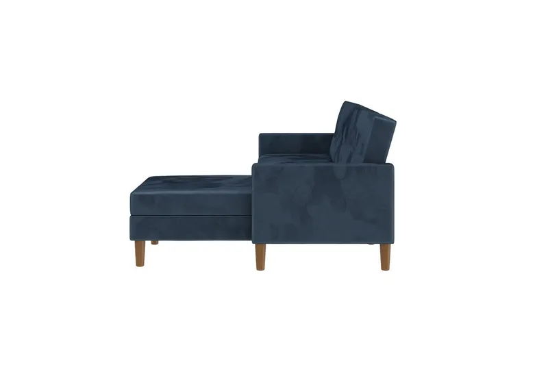 Chaiselong Lilly Blå, Velour - Blå, Velour - Møbler - Sofaer - Sofa med chaiselong
