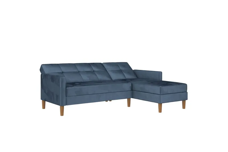 Chaiselong Lilly Blå, Velour - Blå, Velour - Møbler - Sofaer - Sofa med chaiselong