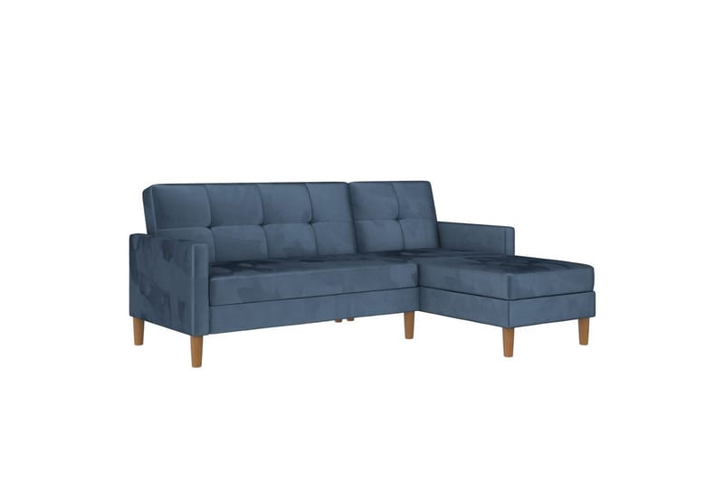 Chaiselong Lilly Blå, Velour - Blå, Velour - Møbler - Sofaer - Sofa med chaiselong