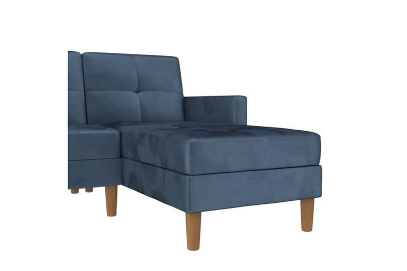 Chaiselong Lilly Blå, Velour - Blå, Velour - Møbler - Sofaer - Sofa med chaiselong