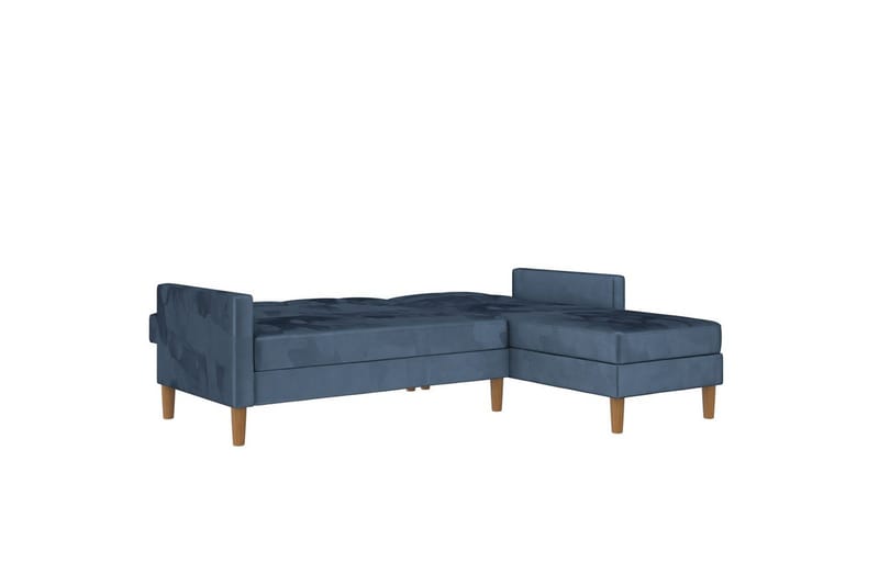 Chaiselong Lilly Blå, Velour - Blå, Velour - Møbler - Sofaer - Sofa med chaiselong