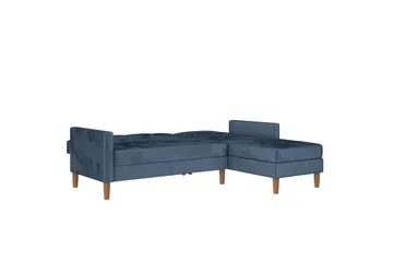 Chaiselong Lilly Blå, Velour - Blå, Velour - Møbler - Sofaer - Sofa med chaiselong